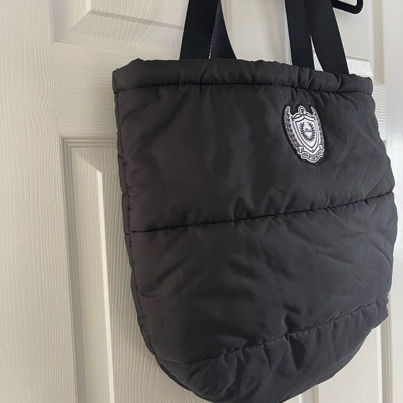 Victorias Secret Puffy Black Zipper Tote - Picture 3 of 8